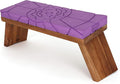 Teak Meditation Bench - Meditation Seat - Meditation Stool - Kneeling Meditation Chair - Portable Folding Meditation Bench - Seiza Yoga Meditation Bench - Prayer Bench (Violet/Teak)