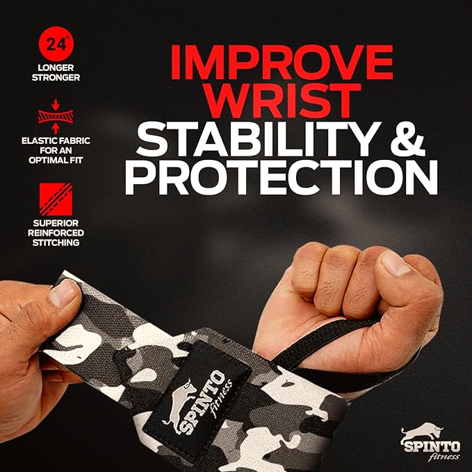 Spinto Fitness 24” Wrist Wraps for Weightlifting USPA‑Approved Powerlifting Competition Wrist Support with Thumb Loop Heavy Duty Grip Strength Gym Accessories for Men & Women
