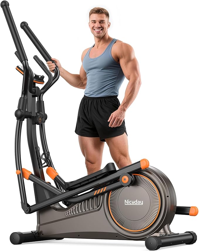 Niceday Elliptical Exercise Machine, Elliptical Machine for Home, Magnetic Elliptical Trainer with 15.5IN-19IN Stride, 16 Resistance Levels, 400LBS Loading Capacity, Support Kinomap APP
