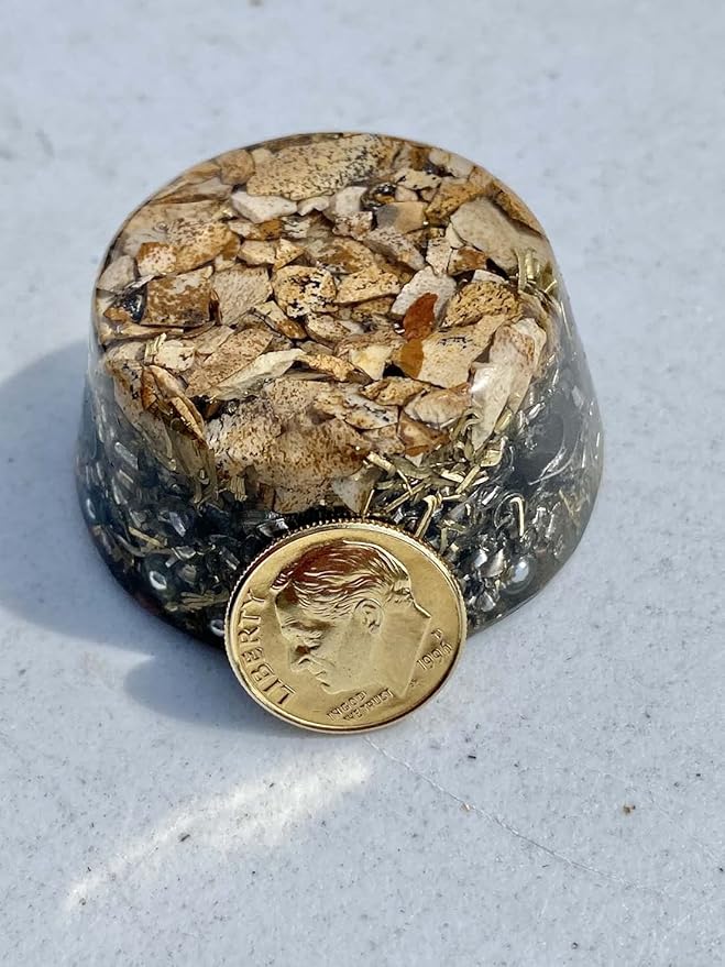 Jasper Picture Orgone Generator Energy Accumulator 528Hz/7.83Hz/Advance Harmonics Many Beautiful Ingredients and Colors!! (Jasper Picture)