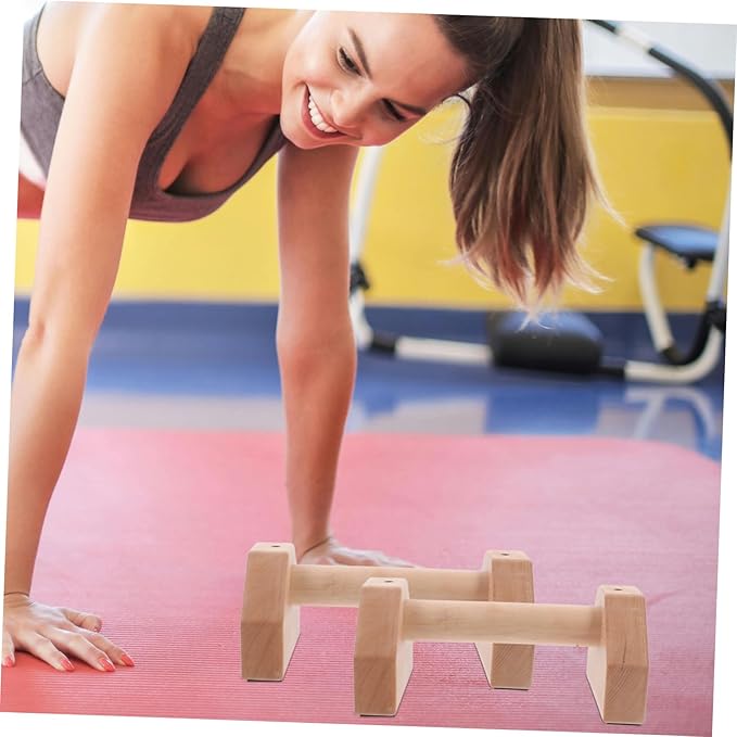2pcs Wooden Push-up Handles for Strength Training Push-up Stands Ergonomic Equipment for Men