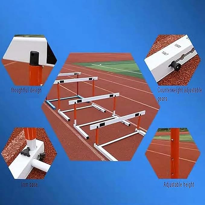 Athletics Hurdles, Height Adjustable Sports Training Hurdle Professional Athlete/Coach Practice Speed Hurdles (65cm), 106cm