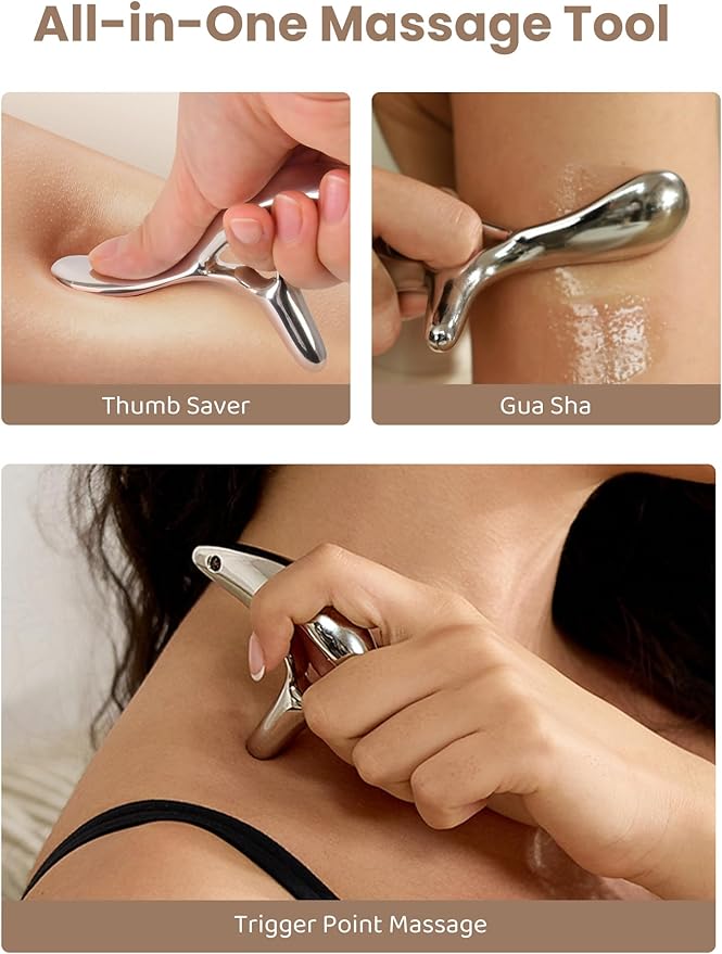 lifechill Trigger Point Massage Tool for Deep Tissue Massage & Gua Sha, HSA Muscle Scraper Tool for Full Body Pain Relief, FSA Eligible Items Thumb Saver Acupressure Tool