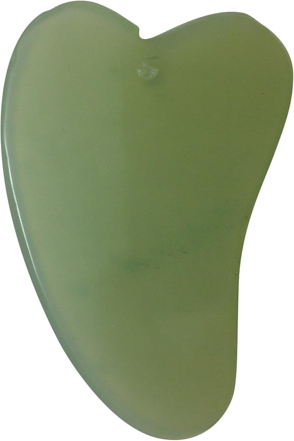 Jade Stone Heart Gua Sha & Massage Cream Kit by Jadience: Myofascial Therapy Tool | Muscle Joint Topical Analgesic | Natural Tension Relaxer for Body Pain Relief & Skin Conditions