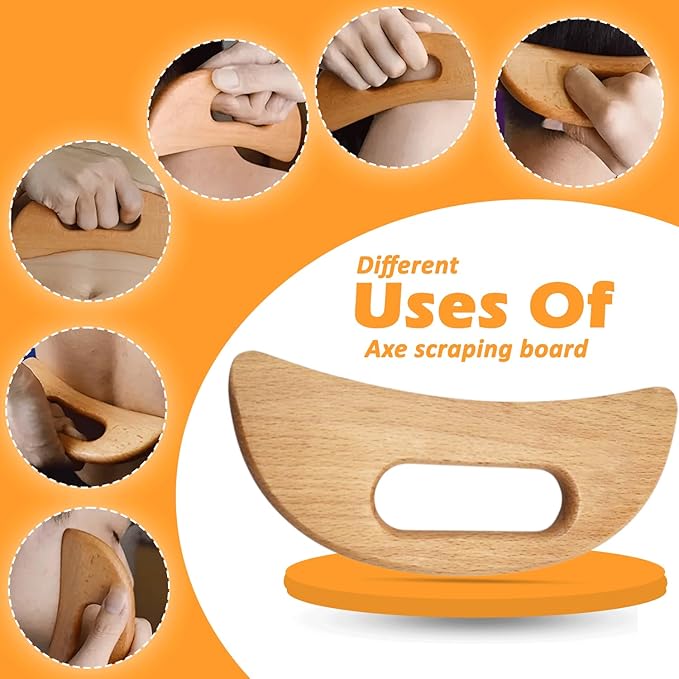 Wood Therapy Massage Tools Set 6-in-1 – Maderoterapia Lymphatic Drainage Massager Kit for Body Sculpting, Cellulite Reduction, Muscle Pain Relief, Body Shaping & Contouring for Home Spa Use