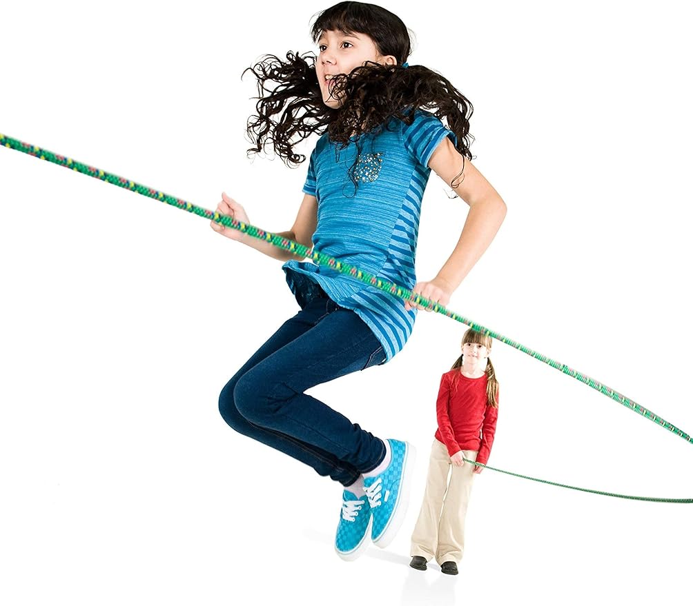 Just Jump It 16' Foot Single Jump Rope for Kids Women and Men - Active Outdoor Youth Fitness Excersing Equipment - Double Dutch Length Gym Accessories