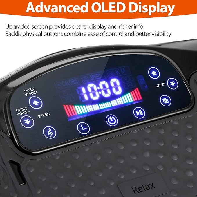 Vibration Plate Exercise Machine, Shaking Whole Body Workout Vibration Platform Lymphatic Drainage, Power Waver Vibrate Stand Machine for Home Fitness Weight Loss