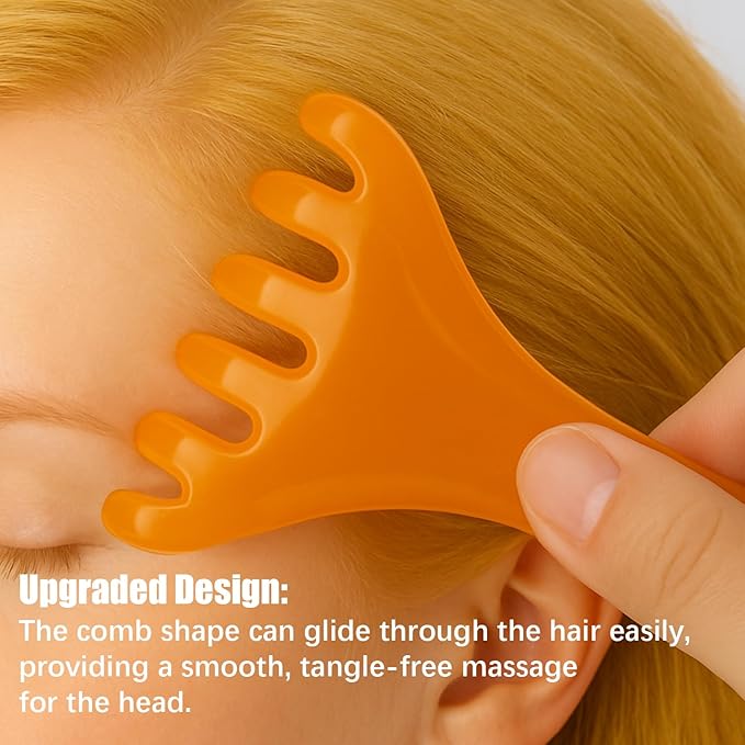 Fascia & Scalp Massage Tool Set, Portable Myofascial Release Massager for Muscle Knots Cellulite Head Massager for Hair Growth Relaxation Lymphatic Drainage (Yellow)