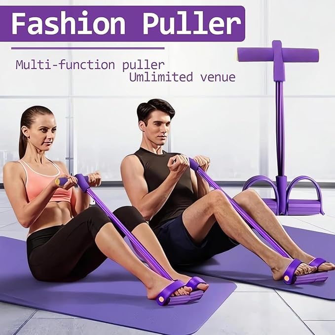 3-in-1 Multifunction Pedal Resistance Band, Fashion Puller Exercise, 8 Tube Pedal Resistance Device, Detachable and Adjustable Pedal Resistance, Multifunction Tension Rope for Waist/Arm/Leg