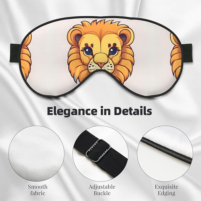 Cartoon Cute Little Lion Head-Mounted Double-Sided Light-Blocking Sleeping Eye mask to Protect Eyes and Relieve Eye Fatigue