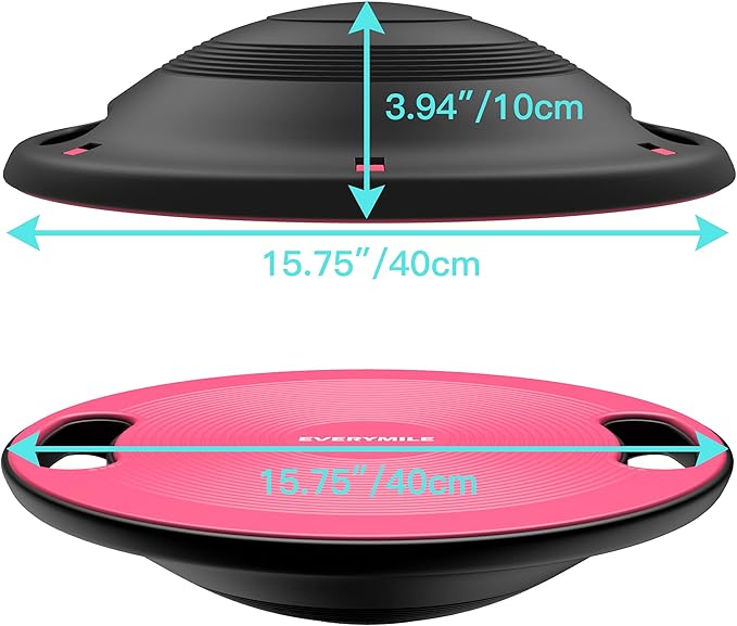 EVERYMILE Wobble Balance Board, Exercise Balance Stability Trainer Portable Balance Board with Handle for Workout Core Trainer Physical Therapy & Gym No-Skid Surface