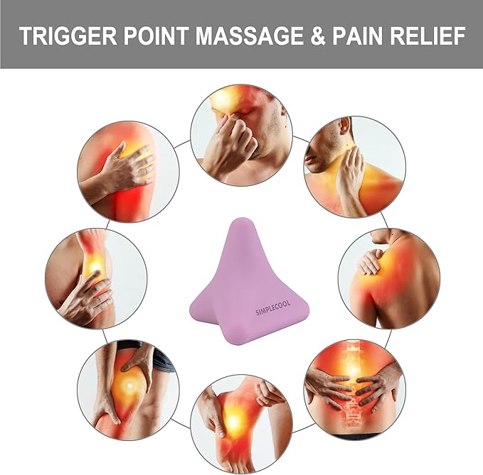 Manual Trigger Point Massage Tool. Small Massager Ball for Deep Tissue Myofascial Release Physical Therapy Plantar Fasciitis Pain Relief Muscle Knot Psoas Hip Flexor Iliacus Release 3×2.6″(Purple)