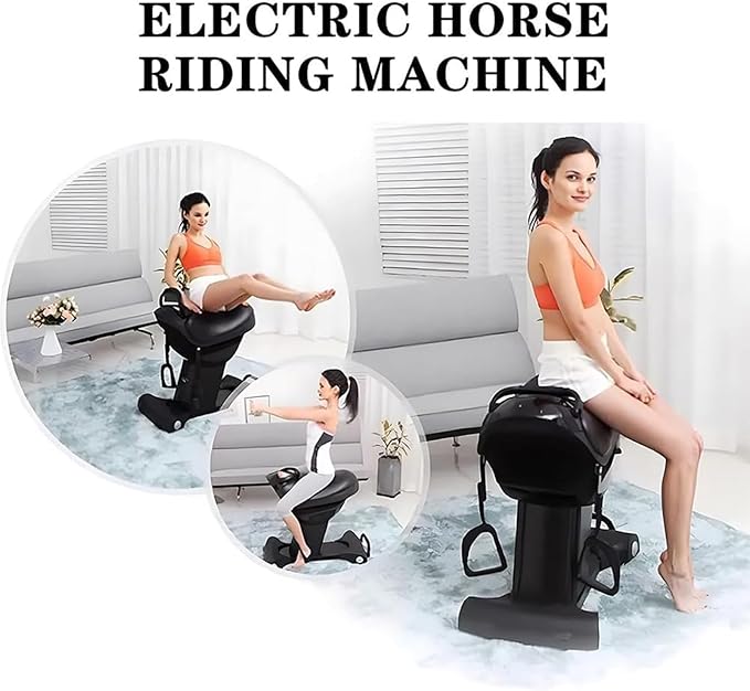 Electric Horse Riding Machine, Hip Training Vibration Rider, Indoor Plug-in Vibration Platform, Home Gym Exercise Machine, Fitness Equipment (Black )