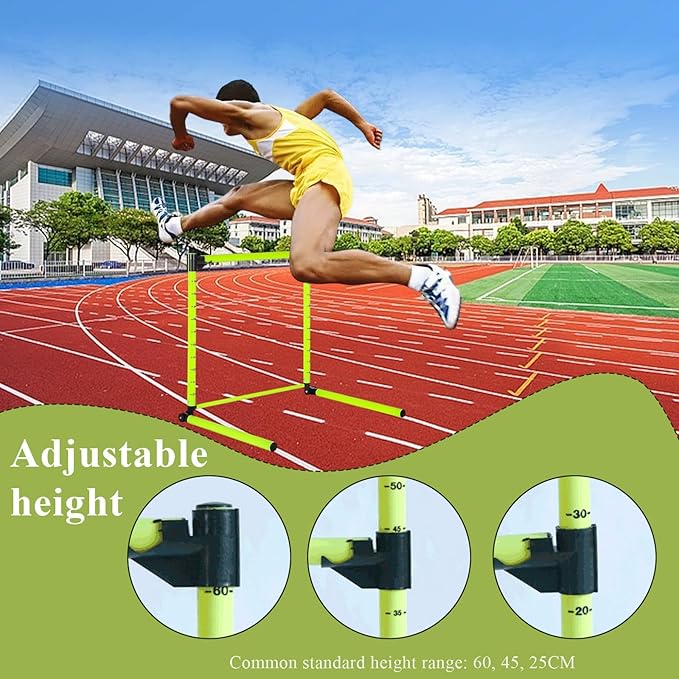 Hurdles Adjustable with Scale 23.62'' Detachable Agility Training Equipment for Track Soccer Football for Athletic Jumping Speed Drills