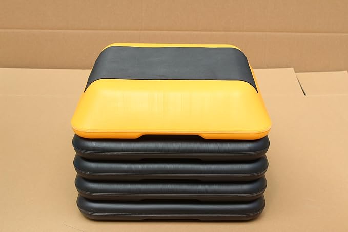 16"x16" Adjustable High Step Aerobic Platform With 4 Risers, Height-Adjustable Step Aerobics Platform For Home Gym Exercise Fitness Workout Yellow As shown One size