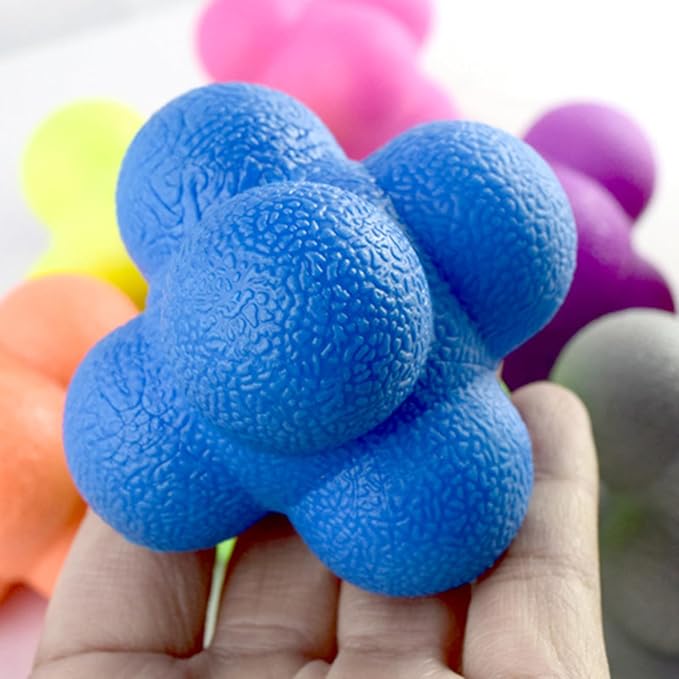 Hand Eye Coordination Equipment Training Reaction Balls with 6 Sides Speed and Agility Training Reflexes Reaction Balls