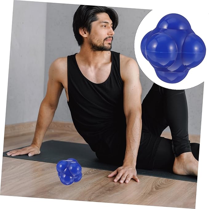 Veemoon Hexagonal Reaction Ball Durable Fitness Tool for Agility Training for Home Workouts Smooth Surface for Enhanced Hand-Eye Coordination and Reflex Development Large Blue