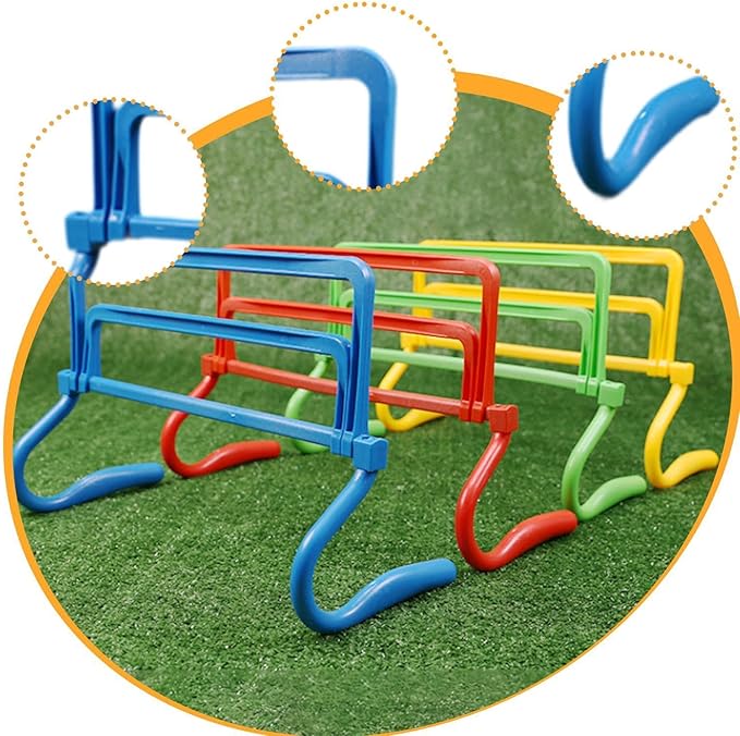 Agility Hurdle Adjustable Obstacles Jumping Bar Set Speed Training Equipment Set for Running Football Indoor Outdoor Pets, Blue