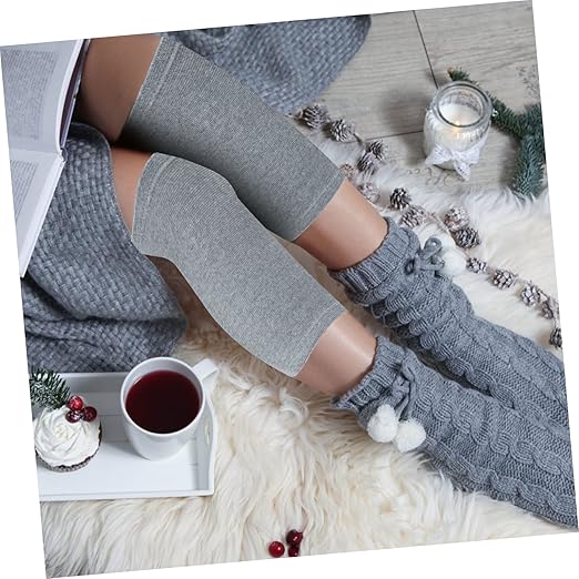 2pcs Warm Knee Sleeves with Self-heating Spot Comfortable Knee Brace Wrap for and Joint Pain Short Design Elderly and Active Lifestyle
