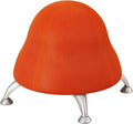 Pemberly Row Low Profile Vinyl Upholstered Ball Chair, Orange Finish, Powder Coated Legs, Anti-Burst Stability Ball, Supports up to 250 lbs, Active Seating for Office or Kids Use