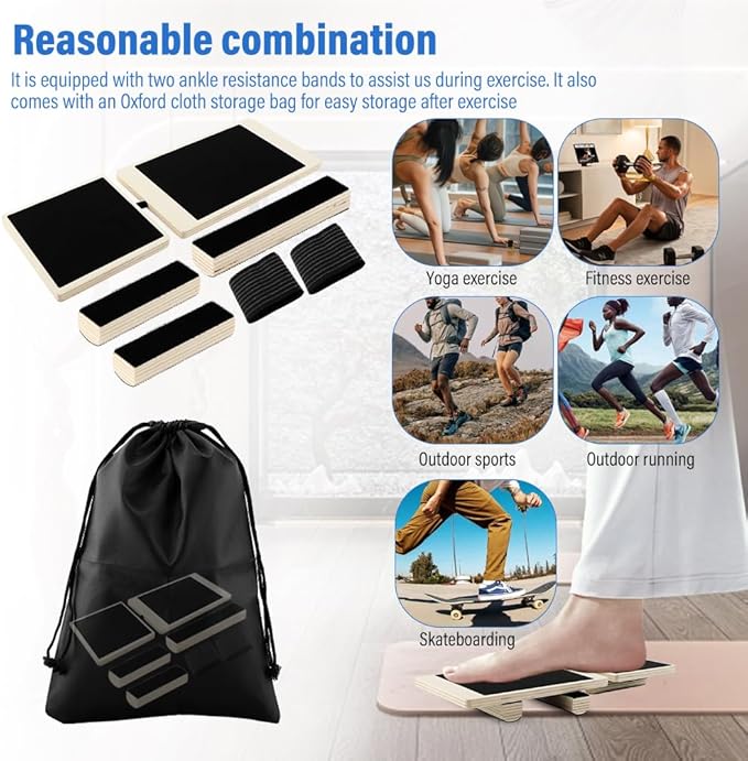 Ankle Strengthener, Ankle Board Single Foot Balance Board, Non-Slip Wobble Boards Foot Stretcher for Stability Rehab Pain Relief, Posture Corrector Arch Trainer