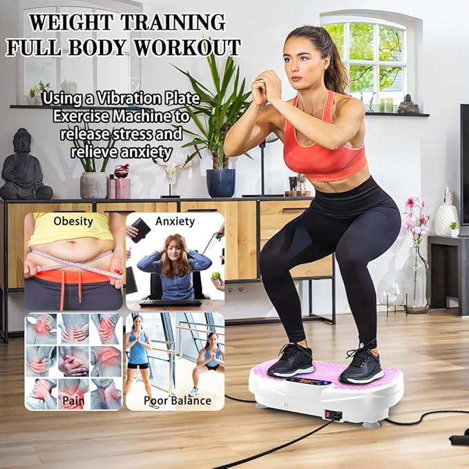 Vibration Plate, Exercise Machine,Full Body Shaker Workout Fitness Platform Home Vibration Plate