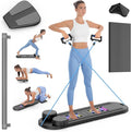 Pilates Board, Foldable Pilates Reformer Set 7 in 1 Multi-Purpose pilates equipment for Women Full Body Workouts at Home, Rayspace Portable Ab Core Trainer, Exercise Board with Timer & Resistance Band