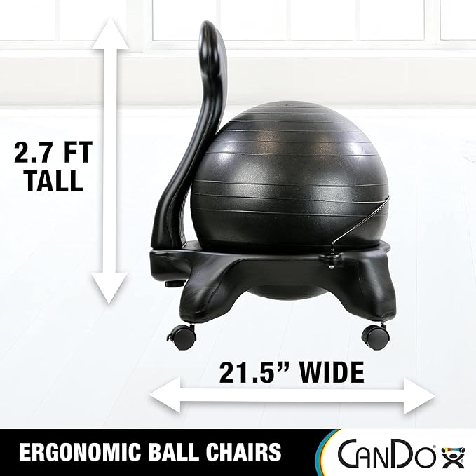 CanDo Plastic Mobile Ball Chair Adult