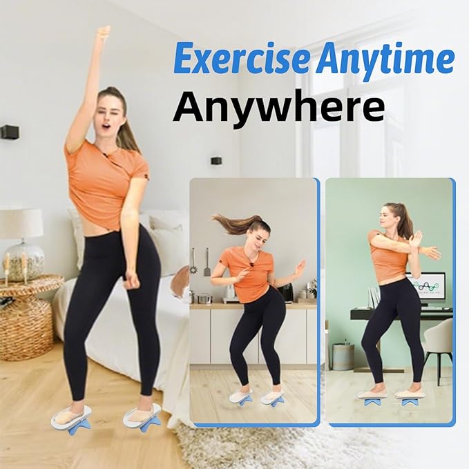Ab Twister Board for Exercise with Cord Twist Waist Machine Waist Trainer Workout Equipment for Women Belly Fat Workout Equipment Full Body Toning Home Gym (Blue)
