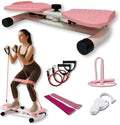 Ultra-Quiet Waist Twisting 5-in-1 Exercise Bundle - Ab Twister Board With 2 Resistance Bands, 1 Length Adjustable Jump Rope, an Automatic Waist Measuring Tool and Workout Guide - 300LB Capacity - Workout Bundle Perfect for Men and Women Looking for At-...