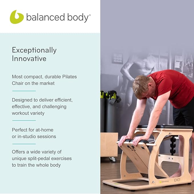 Balanced Body EXO Chair, Pilates Chair Exercise Equipment for Full-Body Workout, Pilates Resistance-Workout Equipment for Home Gym or Studio