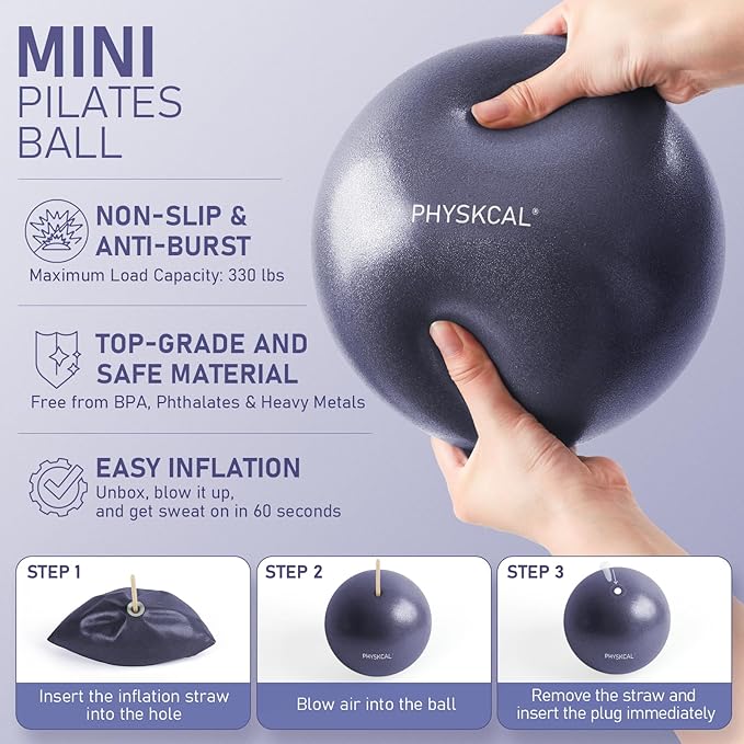 Pilates Kit, 15-Inch Pilates Ring with 1x Core Ball, 3X Resistant Loops and 2X Flex Bands, Home Pilates Equipment Set and Mat Pilates Essential Kit