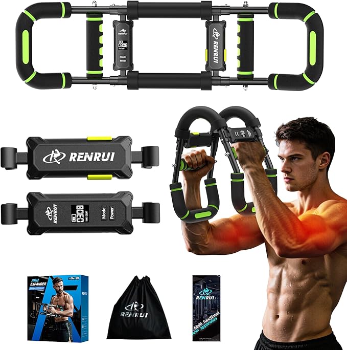 Twister Arm Trainer, Chest Workout Equipment for Men & Women Adjustable 5 Resistance Levels (40-130 lbs), Ergonomic Home Gym Strength Trainer with Anti-Slip Handles & Carry Bag