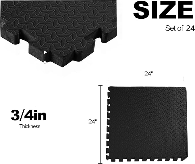 Elevon Puzzle Exercise Gym Flooring Mat, EVA Interlocking Foam Tiles Workout Mat for Home Gym, Fitness Equipment, MMA, Gymnastics, Shock-Absorbing Exercise Mat, Multi-Color