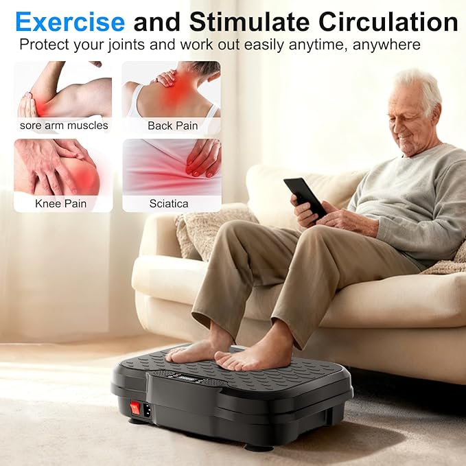 Vibration Plate Exercise Machine,Vibration Plate for Lymphatic Drainage Power Vibration Plate Machine Support 450 Lbs 250 Adjustable Speeds,Vibrating Plate Shake Plate Weight Loss