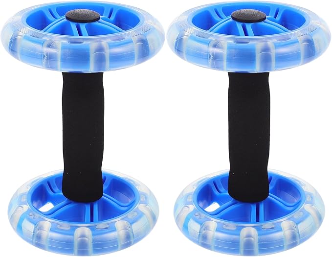 BESTYASH Twin-wheel Ab Roller Fitness Device for Core Workout, Blue Abdominal Exercise Wheel for Home Strength Training and Weight Loss