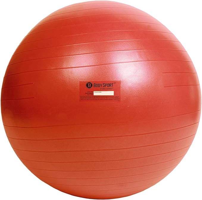 Body Sport Exercise Ball with Pump for Home, Gym, Balance, Stability, Pilates, Core Strength, Stretching, Yoga, Fitness Facilities, Desk Chairs