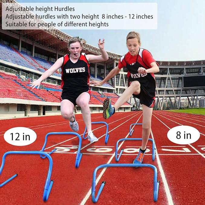 Agility Ladder 1 Agility Training Equipment 1 Resistance Parachute 4 Adjustable Hurdles 12 Disc Cones 1 Jump Rope 3 Resistance Band 1 Yoga Band Agility Speed Training Equipment for Youth&Adults
