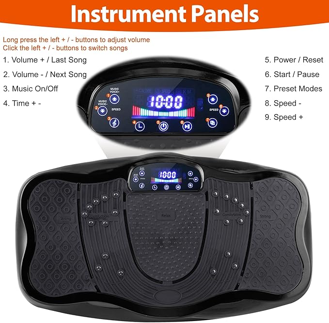 Nouva Vibration Plate Fitness Exercise Machine - Full Body Vibrating Workout Power Fitness Platform Equipment Vibration Plate for Fat Burner w/ Exercise Bands Speed Control