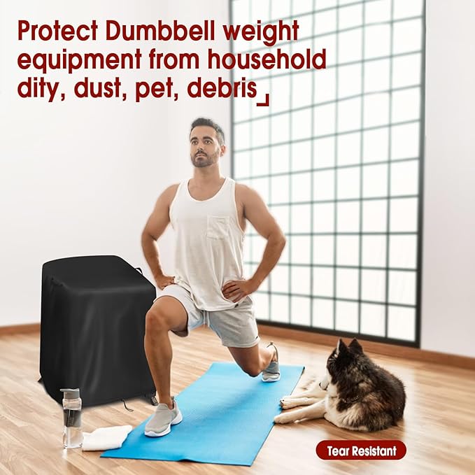 Dumbbell Rack Cover, Dust-Proof Strength Training Dumbbell Racks for Home Gym Cover Waterproof Dumbbell Weight Rack Protective Cover (Cover Only)