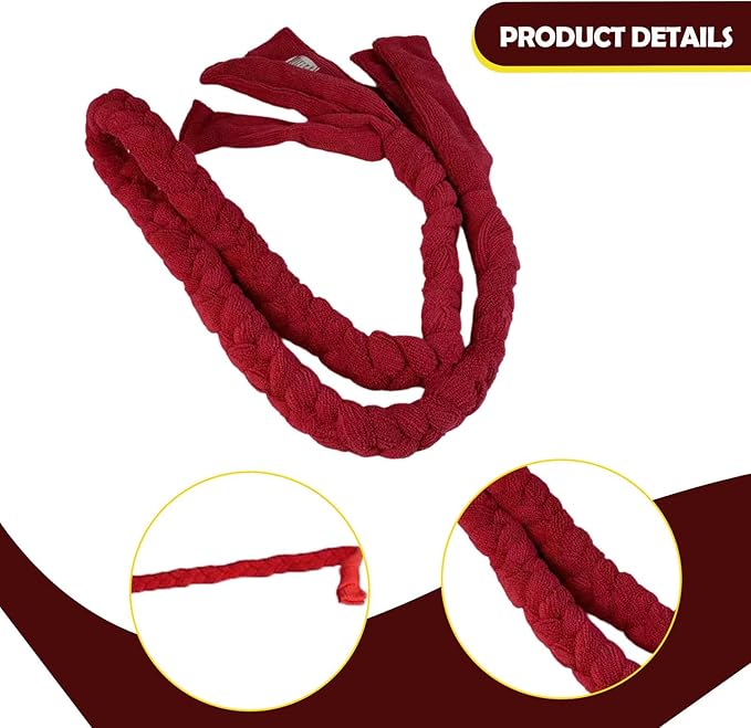 Pilates Rope Red for Women Soft Polyester 120 Cm Braided for Stretch Out for