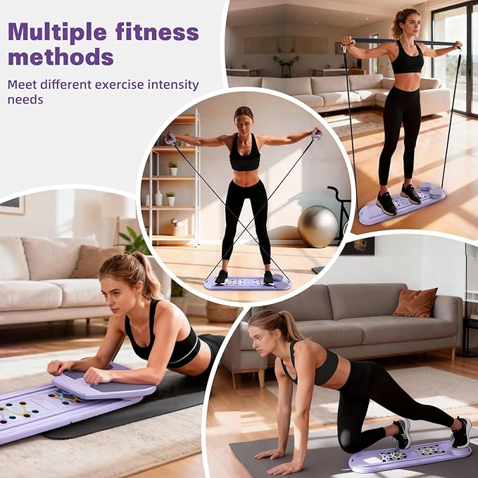 Pilates Board Foldable Pilates Reformer, 12-in-1 Multifunctional Portable Pilates Reformer Set