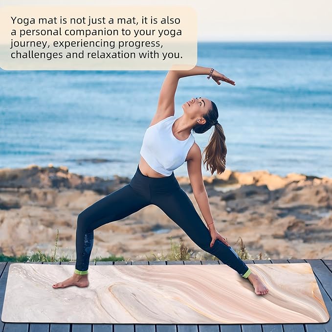 FOLAI Extra Thick Yoga Mat 6mm，pilates mat thick - Non-Slip Exercise Mat for HIIT, Pilates & Home Workouts & Workout with Free Carry Strap