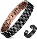 MagEnergy Mens Copper Magnetic Bracelets, 99.9% Pure Copper Bracelet with Double-Row Strength Magnets, Adjustable Jewelry with Sizing Tool