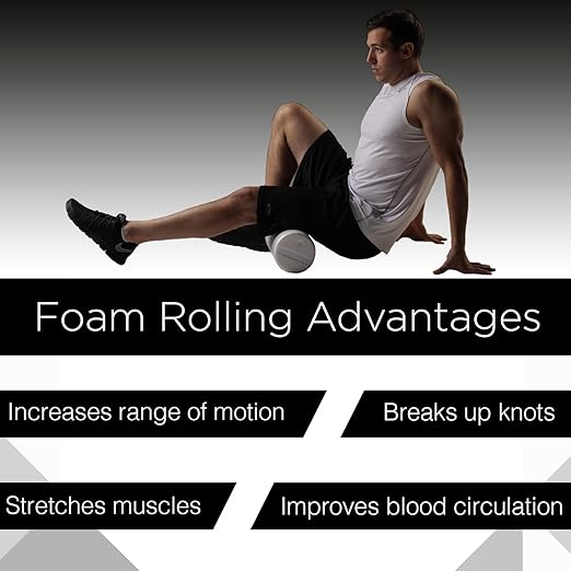 THERABAND Foam Roller, 12" Long High Density Pro Foam Roller Tool for Post-Workout Recovery & Pre-Workout Warm-Up, Roll Out Muscle Soreness, 6" Diameter, White (Pack of 3)