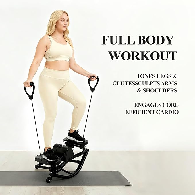 Rock Stepper, Side to Side Rocker Stepper Machine, Low-Impact Lateral Steppers for Knees and Joints, U-Shaped Rock Stepper Machine for Home Workout