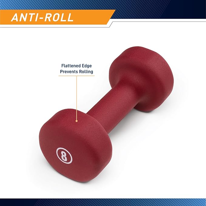 Marcy Colored Neoprene Dumbbell Hand Weights, Exercise Free Weights for Home Gym - Sold in Singles