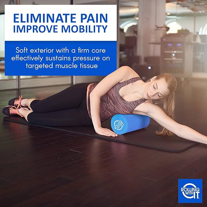 Rolling With It Foam Roller with High Density for Physical Therapy, Muscle Roller for Exercise and Muscle Recovery, Eco-Friendly Back Roller, Firm and Smooth Surface Massage Roller, Select Your Size