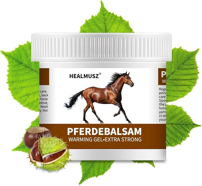 Pferdebalsam Horse Balm Gel 8.8 oz, Extra Warm Massage Gel with Horse Chestnut & Safflower, Soothing Comfort for Tired Muscles & Body