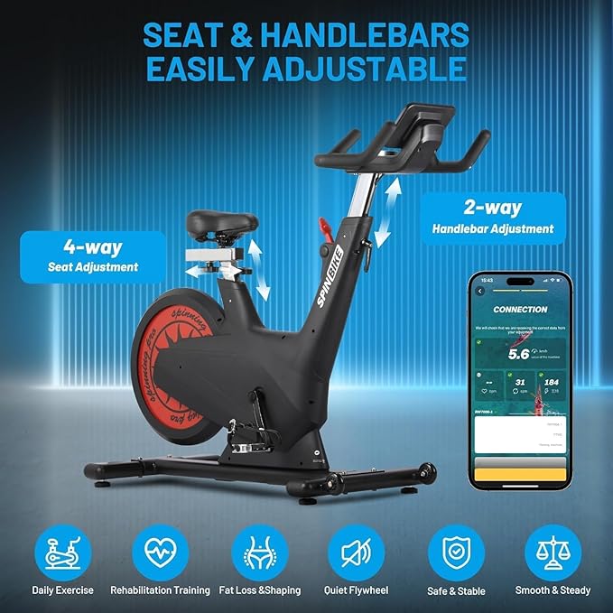 30 LBS Magnetic Indoor Cycling Bike,Stationary Bikes with 9-Level Handlebar Adjustment and 14-Level Seat Height,LCD Monitor for Home Cardio,Home Workouts and Gym
